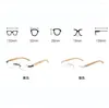 Sunglasses Wood Natural Reading Glasses Women Men Rimless Ultralight Frame Simple Spring Hinges Anti Blu 1 1.5 2 2.5 3 3.5 4