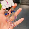 Boucles d'oreilles pendantes en forme de cloche pour femmes, bijoux de luxe, en forme de cloche, avec pompon en cristal, style Boho coréen, tendance coréenne, pour fête de mariage, 2023