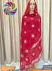 Ethnic Clothing Embroidery Hijab Scarf African Women Cotton Dubai Islamic Embroider With Tassels Heavy Big TH18