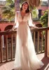 Casual Dresses Temperament Mesh Ceremonial Dress White Long Sleeve Wedding 2023 Elegant Fluffy Lace Hollow Bankett Maxi