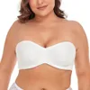 Bra's Strapless Bra Underwire Destek Görünür Minimer Bras Büyük Büst Düzensiz Bandeau Plus Boyutu Convertible Straps 231031