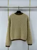 Designer Milan Runway Sweaters 2023 New Autumn Winter V Neck Long Sleeve Tops Brand Samma stil Rockar Kvinnors tröja Ke5k