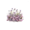 Couronnes de fleurs décoratives Fleurs décoratives Décoration de mariage violet Arrangement de rangée de fleurs de roses artificielles Scène de simulation T Stag Dh7Lm
