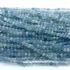 Luźne kamienie szlachetne Veemake Blue Aquamaryna DIY Naturalny naszyjnik Bracelets Kolczyki Pierścień Fasetowane małe okrągłe koraliki damskie do tworzenia biżuterii