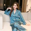 Dames Nachtkleding Pyjama Huiskleding Ins Wind Star River Advanced Sense Stitching Simulatie Zijde Broek met lange mouwen