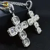 Zuanfa bijoux 100% testeur de réussite Hip Hop 925 en argent Sterling classiques conception croisée Cluster Vvs Moissanite pendentif