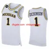 College Wolverines 1 Hunter Dickinson Jersey Basketball 25 Jett Howard 2 Bufkin 0 Dug McDaniel 3 Jaelin Llewellyn 5 Terrance Williams II Sticthed NCAA