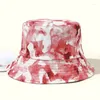 Bérets 2023 Mode Papillon Imprimer Seau Chapeau Femmes Harajuku Voyage En Plein Air Protection Solaire Visière Plat Top Casual Bob Cap Gorras