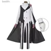 Anime Costumes Anime Bungou Stray Dogs Nikolai Gogol Cosplay Come Suit Cloak White Black Uniform Halloween Christmas Clothes Season 4L231101