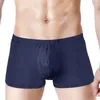 Cuecas de cor sólida boxers masculinos confortáveis leite seda íntima roupa interior respirável u-convexo lingerie calcinha masculina erótica