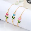 Bracelets de cheville 2023 Vintage mode tulipe fleur cheville pour femmes bohème tendance doux Zircon Bracelets sur jambe pied chaîne femme plage bijoux