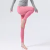 Lu Lu Lemens yoga clothes New nylon nude feeling sports womens high waist yoga pants four sides high elastic moisture absorption nine points pants