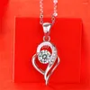 Цепочки 0,5CT Реал Моссанит Подвесной Ожерелье для девочек Свадебная вечеринка Свадебные украшения из серебряного сердца 925 Серебряное сердце