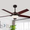 Led Ceiling Fan Pendant Lamp Light Chandelier Art 52 Inch Yarn Nickel Remote Control Ventila Silent Motor Five Metal Blade