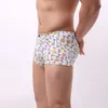 Underpants homens fundo branco desenhos animados bonito algodão cintura baixa saco em forma de u respirável roupa interior íntima