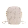 Avondtassen stro bloem crossbody tas vrouwen geweven schouder messenger handtassen telefoon portemonnee portemonnee