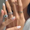 Wedding Rings Open 4 Pinky Little Finger Ring For Women Girl Micro Pave CZ Silver Color Fashion Jewelry 231101