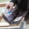 ウォレットカウレザーメンカジュアルクラッチウォレットカードホルダージッパー財布と男性用のパスポート電話ケース