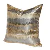 Oreiller Morden Light Luxury Gold Grey Jacquard Taie d'oreiller Couverture Décorative Throw Dossier