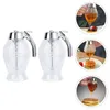 Ensembles de vaisselle 2 pièces distributeur de miel récipient de jus en plastique abeilles pot de sirop Dipper fournitures de cuisine boisson en verre