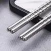 Chopsticks Stainless Steel Material For Household Round Canteen Restaurant Fast High Temperature Anti Slip K1J6
