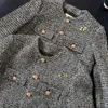 السترات للسيدات الخريف الشتوية الكورية الكورية العازبة العلامة التجارية الفاخرة الأنيقة Tweed Woolen Coat Retro Stup