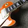 Custom shop, fabriqué en Chine, guitare électrique de haute qualité, guitare orange, matériel chromé, dessus en érable Honey Burst, livraison gratuite02