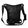 Taillezakken Men Echt lederen druppel Fanny Pack Bag Brand Hoogwaardige motorfietsen Motorrijen Cross Body Messenger Schouder