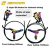 Bike Brakes ZOOM Rainbow External Internal Wiring Hydraulic Disc Brake Bicycle Front Rear 900 1500mm Hose MTB Bike Oil Pressure Brakes 231031