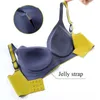 Reggiseni 3 pezzi Colore Latex Intimo Gradiente Jelly Strap Reggiseno antiscivolo Nessun anello in acciaio Beauty Back Per le donne 6 colori disponibili 231031