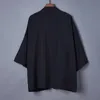 Vêtements ethniques mode été couleur unie manteau japonais Kimono Cardigan Haori pour femme homme lâche mince noir vêtement extérieur 230331