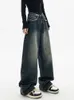 Jeans Femme Baggy Femmes Taille Haute Denim Pantalon Large Jambe Pantalon De Rue Lavé Vintage Bleu Lâche Y2k Surdimensionné Chic Vêtements 231031