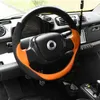 Steering Wheel Covers Car Genuine Leather Hand Sewing Cover Interior Decoration Accessories For 09-14 Smart 451 Fortwo Forfour