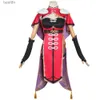 Anime Kostuums Anime Genshin Impact Beidou Cosplay Komen Vrouwen Zwart Rood Jurk Vrouwen Halloween ClothesL231101