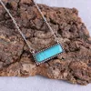 Hanger kettingen kingman turquoise bar ketting voor vrouwen klein met steen zichtbare geloofs sieraden december geboortesteen cadeau