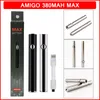 Neues Amigo 380-mAh-Max-Vape-Batterie-Kit, Vorheizen von VV-Variablen-Spannungs-Bottom-Charge-Batterien, USB-510-Gewinde für Ölwagen, Liberty Vapes-Kartuschen, Stift