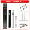 Nieuwe Amigo 380mAh Max Vape-batterijkit Verwarm VV Variabele spanning Bodemlading Batterijen USB 510-draad voor oliekarren Liberty Vapes-cartridges Pen