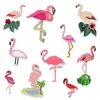 10 Kinds Flamingo Embroidered Patches for Clothing Bags Iron on Transfer Applique Patch for Dress Jeans DIY Sew on Embroidery Kids2038