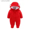 Jumpsuits OLEKID 2023 Autumn Winter Newborn Baby Rompers Hooded Thick Warm Baby Girls Jumpsuit Toddler Boys Overalls Infant Fleece OutfitL231101