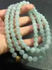 Chaînes Vert Perle Chaîne 7.2 Mm 108 Jade Chandail Chaîne Authentique Myanmar Perles Bracelet Eb2986 #