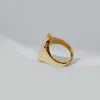 Küme halkaları Amaiyllis 18k altın vintage kabuk beyaz-Pears Ring moda abartılı işaret parmak takı