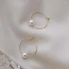 Dangle Oorbellen Lii Ji 14k Gold Filled Hoge Glans Parel 5.5-6mm Hoops Earring Geen Vervagen Boho Vrouwen sieraden Cadeau