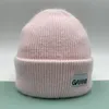 Nuevo Gorro sin ala de diseño minimalista, gorro tejido con pelo de conejo para invierno,