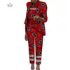 Ethnische Kleidung Afrikanischer Druck 3-teiliges Set für Frauen Frühling Dashiki Hose und Crop Top Bazin Riche Plus Size Lady WY7248