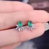 Boucles d'oreilles tendance 2023, fleur coupée, Paraiba pour femmes et filles, émeraude ovale géométrique, cadeau de saint valentin, bijoux de fête