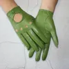 Fem fingrar handskar stil fårskinn handskar kvinnor läder tunna ena skikt olinerade ihåliga andningsbara ridmotorcykelhandskar vår och sommar 231031