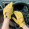 Five Fingers Gloves Motorcycle sheepskin gloves men's outdoor sports driving retro motorcycle touch screen gloves warm 231031