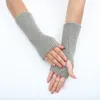 Knee Pads Women Long Fingerless Gloves Mitten Winter Wristband Warmer Knitted Arm Sleeve Casual Soft Girls Clothes Punk Gothic