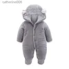 Jumpsuits OLEKID 2023 Autumn Winter Newborn Baby Rompers Hooded Thick Warm Baby Girls Jumpsuit Toddler Boys Overalls Infant Fleece OutfitL231101