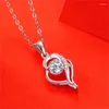 Kedjor 0,5ct Real Moissanite Pendant Necklace For Girls Wedding Party Bridal Fine Jewellery 925 Silver Heart Shaped Collebone Chain